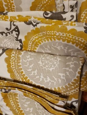 Threshold Yellow and Gray Decorative Curtain Panel Boho